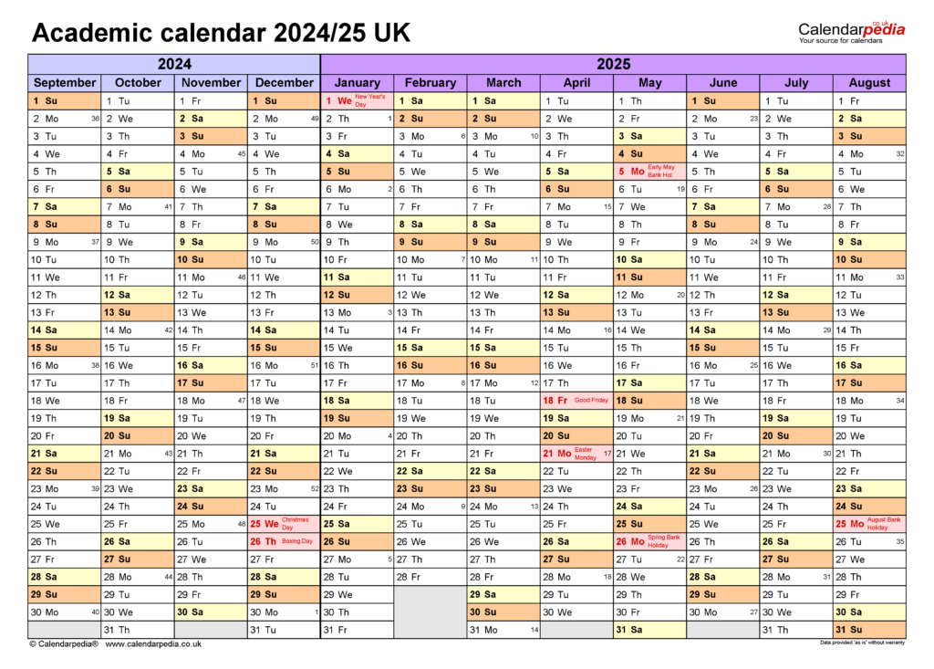 Academic Calendar 2024-25