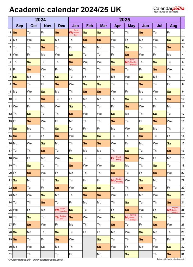 2024-25 Academic Calendar