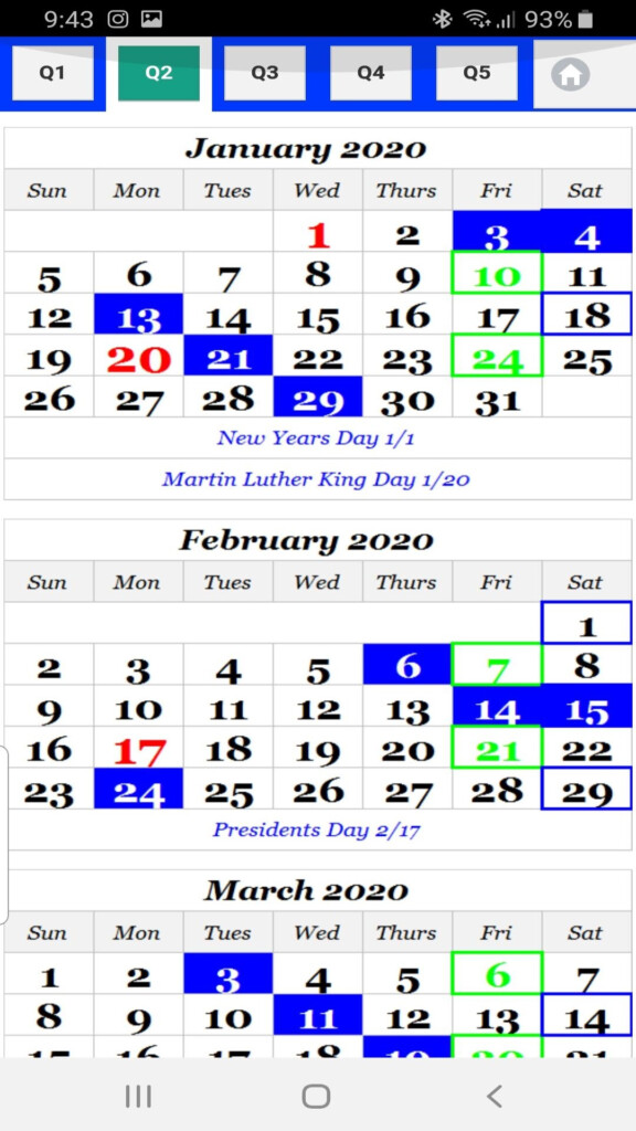 Rotating Days Off Calendar Usps 2024