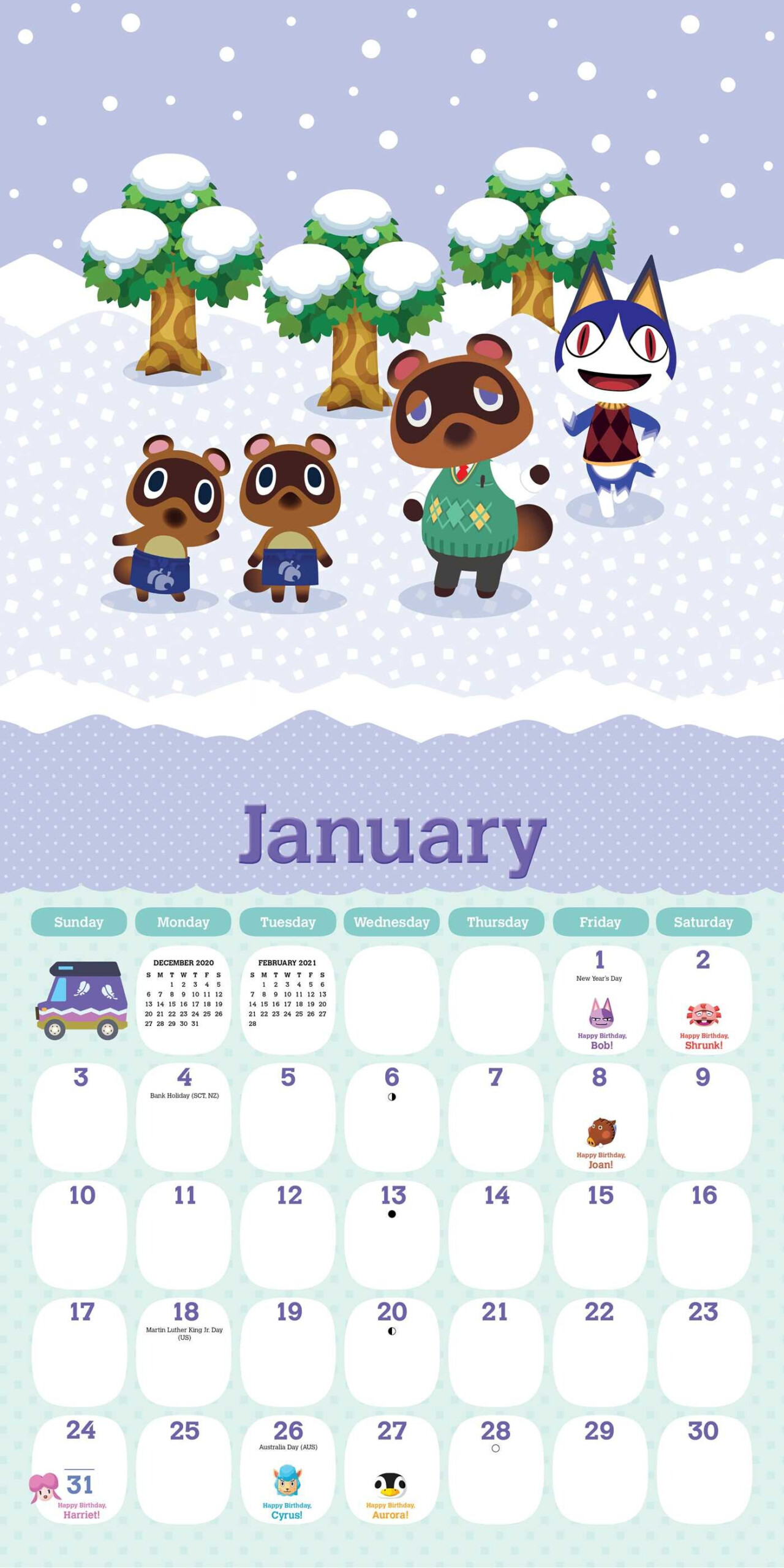 Animal Crossing Calendar 2021 Calendar Page Scaled 