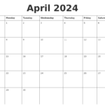 April 2024 Calender