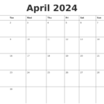 Calendar April 2024