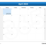 Calendar For April 2024