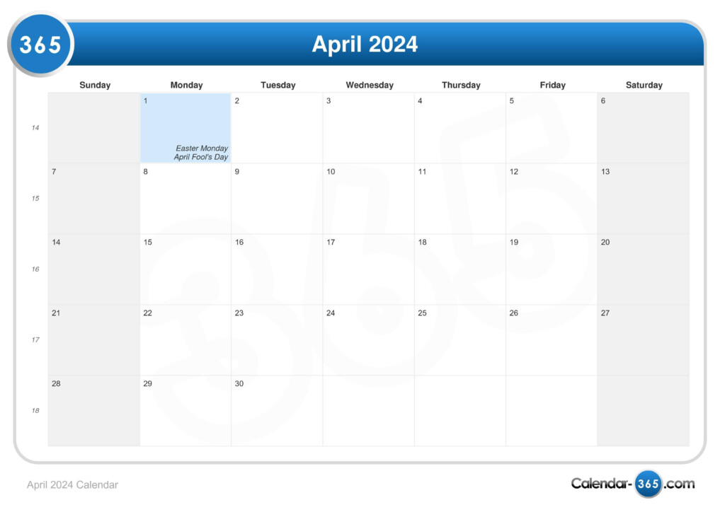 April 8th 2024 Calendar