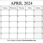 April 2024 Calender