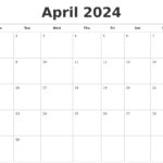 Calendar April 2024 Printable