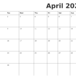 April Free Printable Calendar 2024