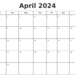 April Calendar 2024 Printable