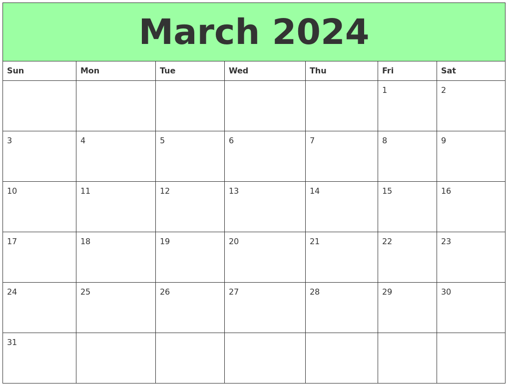 April 2024 Print A Calendar 2024 Calendar Printable