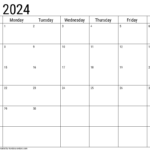 April 2024 Month Calendar