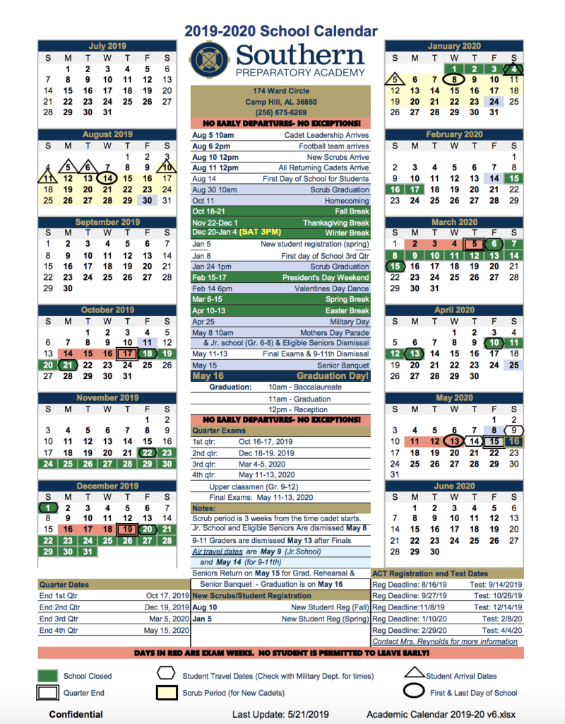 Auburn Academic Calendar 2021-2024