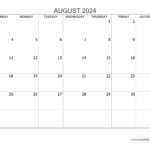 August 2024 Calendar