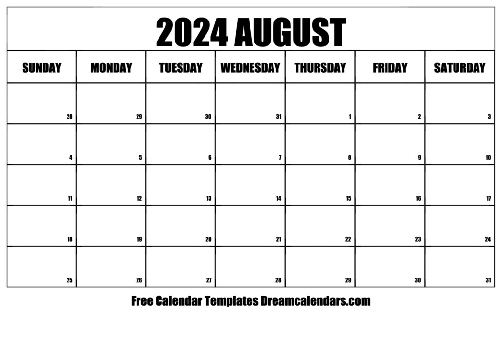 2024 August Calendar