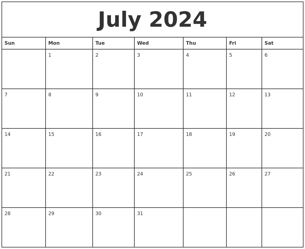 August 2024 Calendar Maker 2024 Calendar Printable
