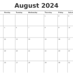 Calendar August 2024