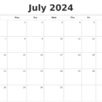 July And August Calendar 2024