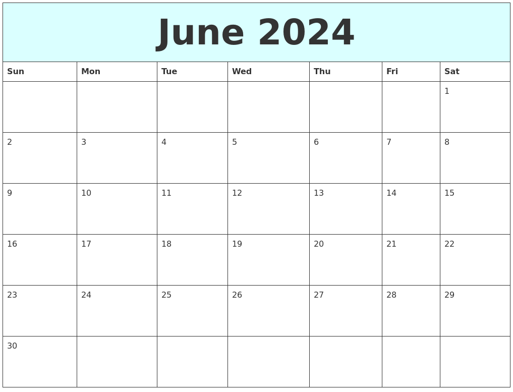 June - August 2024 Calendar