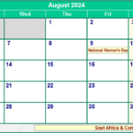 August 2024 Calendar With Holidays