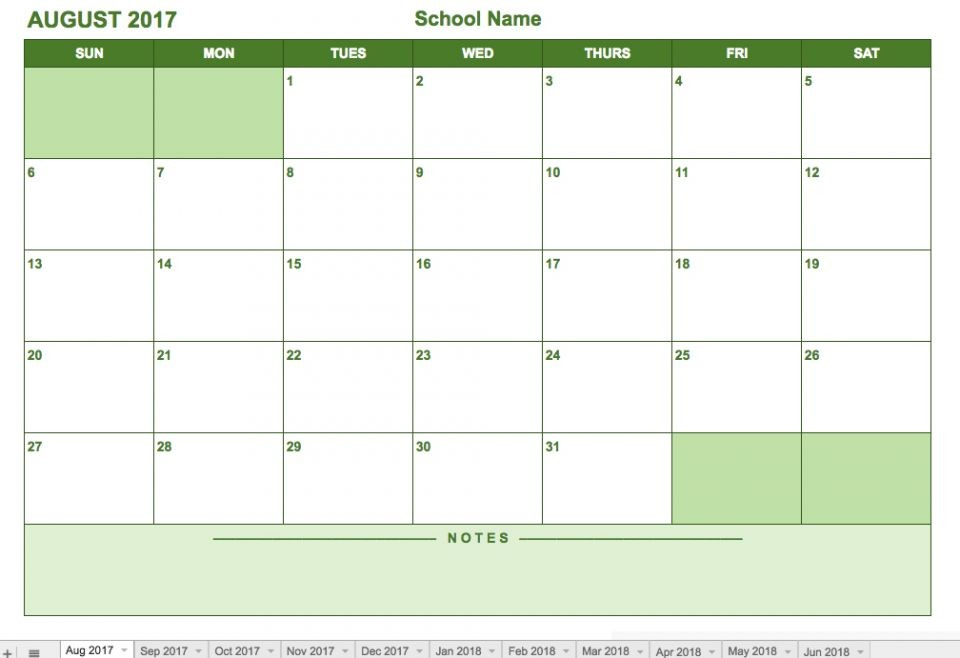 Google Sheets Calendar Template 2024-25