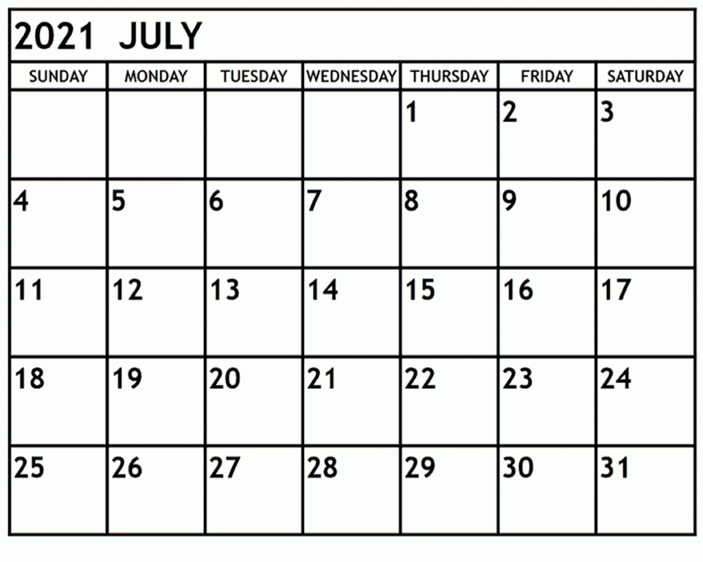 July 2024 Calendar Free Printable