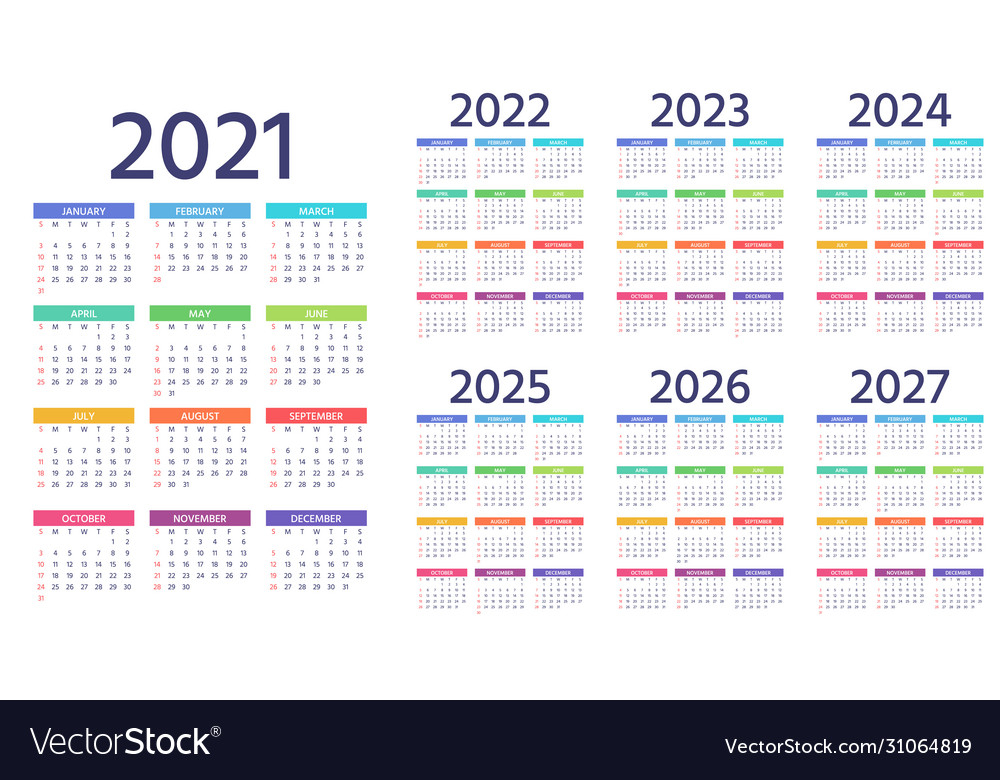 Multi Year Calendar 2021 To 2024