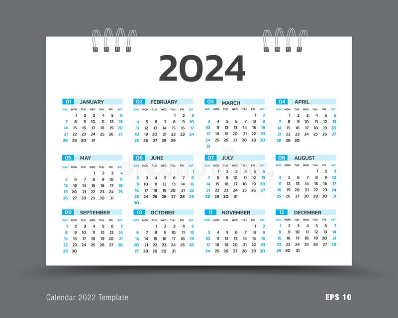 2024 12 Month Calendar