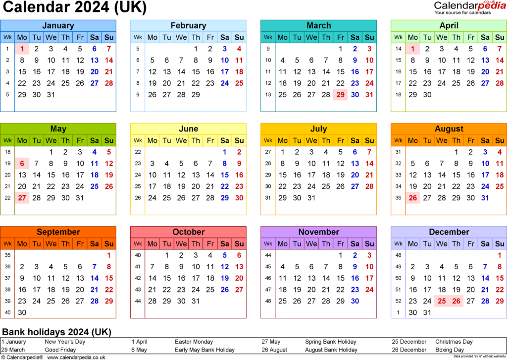 Calendar 2024 Uk