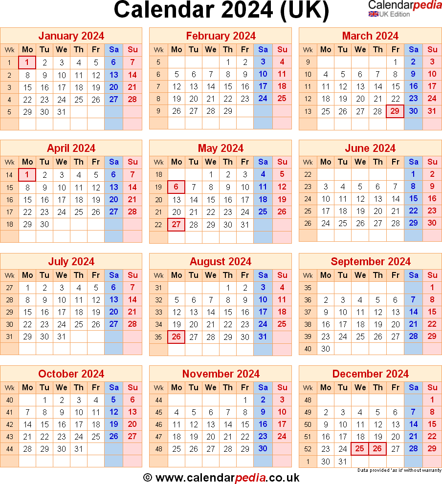 Calendar 2024 Uk