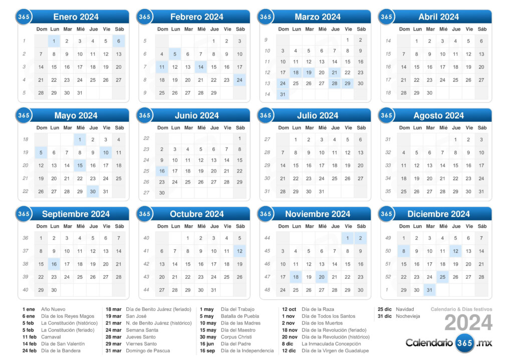Dei Calendar 2024