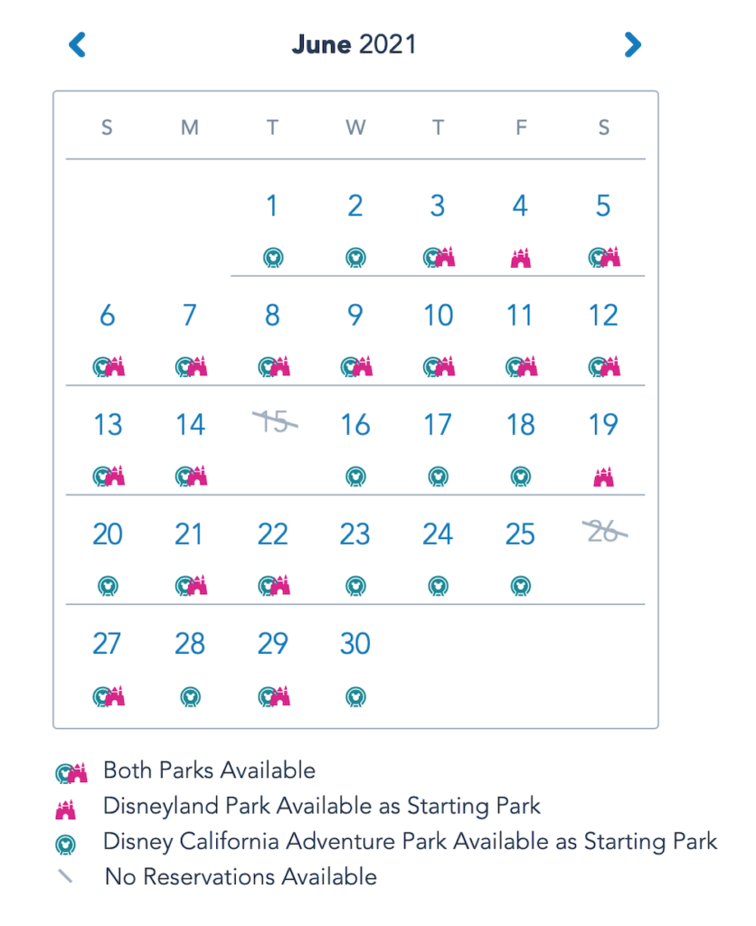 Disneyland Reservation Calendar 2024