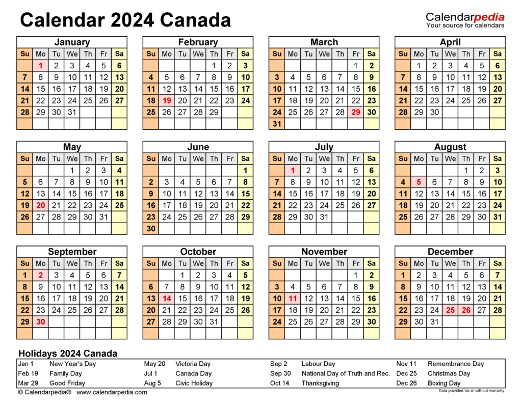 2024 Calendar At A Glance