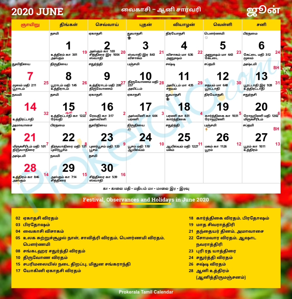 Tamil Daily Calendar 2024