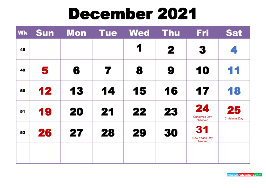 December 2024 Calendar With Holidays