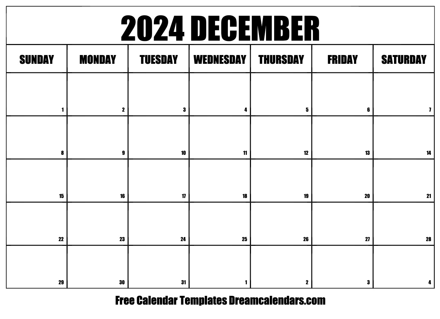 December 2024 Calendar Free Blank Printable Templates 2024 Calendar