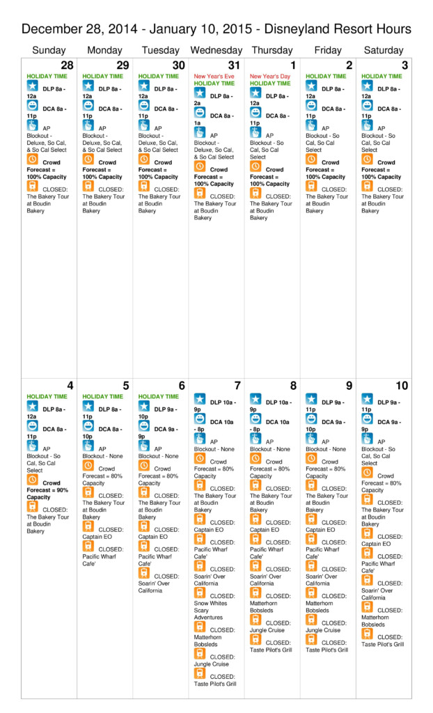 Disneyland Reservation Calendar 2024