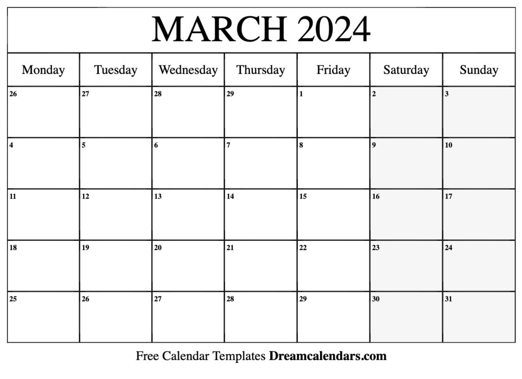 Calendar March 2024