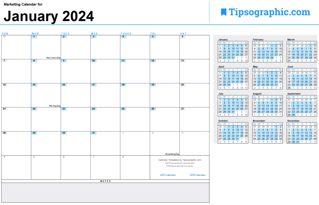 2024 Marketing Calendar