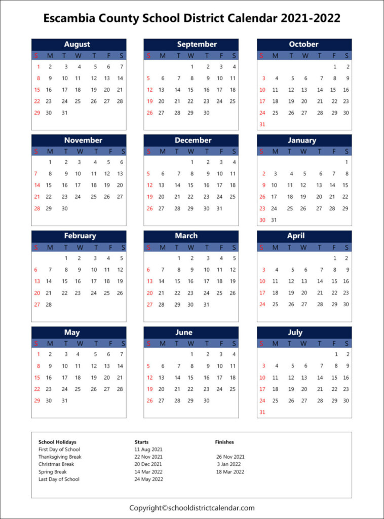 2023-2024 Calendar For Escambia County