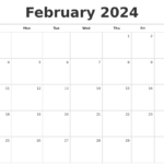 February 2024 Printable Calendar