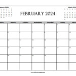 February 2024 Calendar Cute