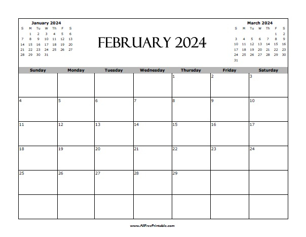 February 2024 Calendar Cute