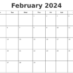 February 2024 Calendar Printable