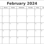 Print February 2024 Calendar