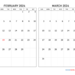 February And March Calendar 2024