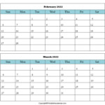 February And March 2024 Calendar