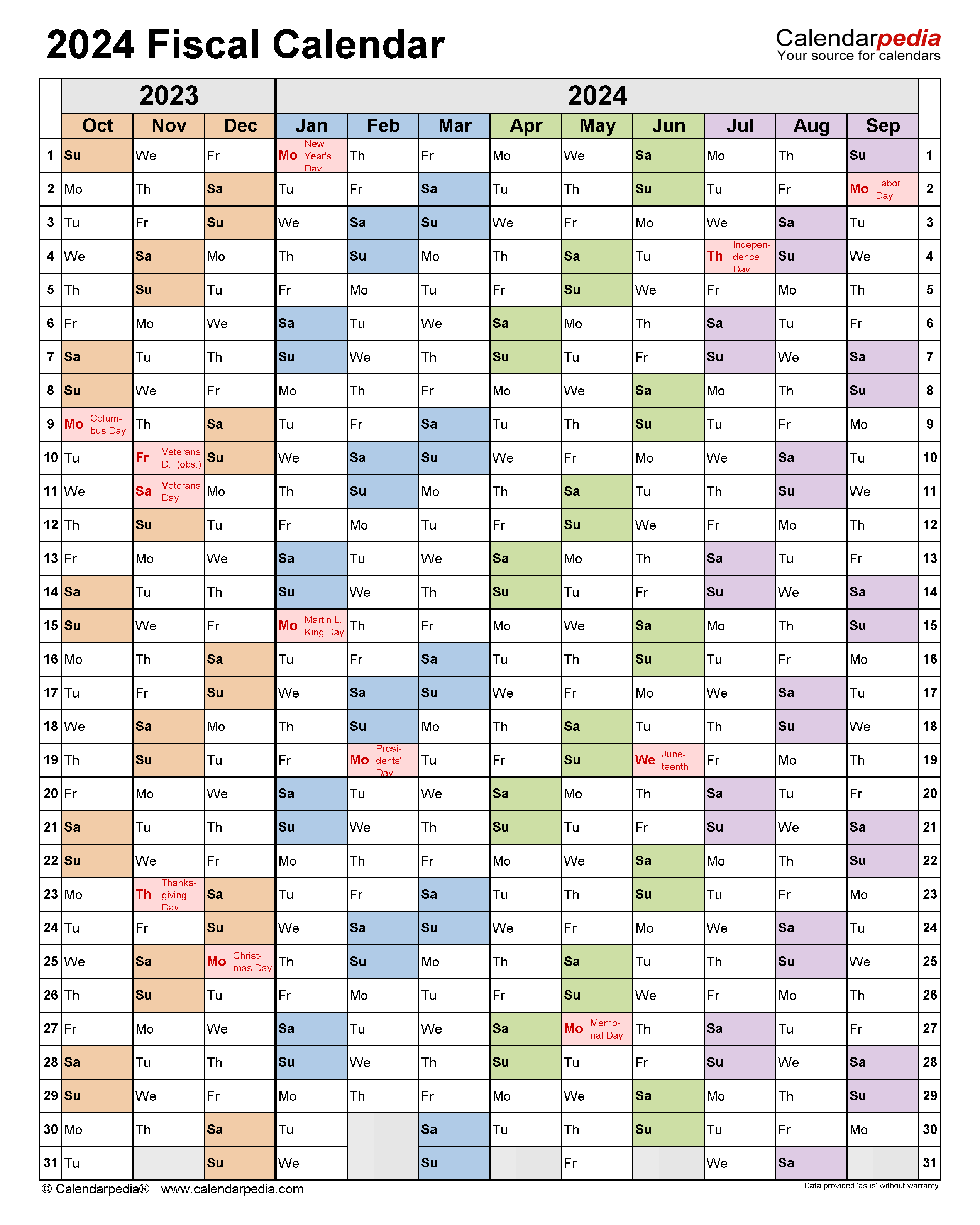 Fiscal Calendar 2024 - 2024 Calendar Printable