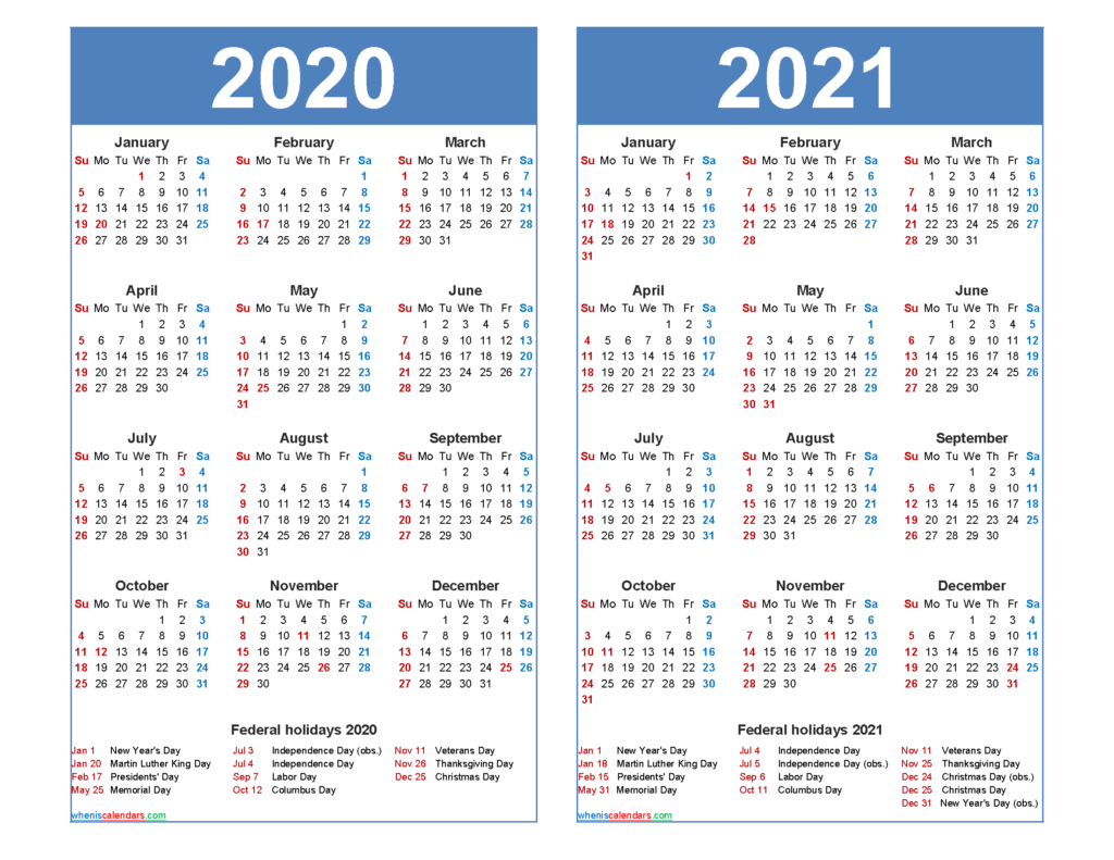 2020 To 2024 Calendar