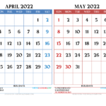 April And May Calendar 2024