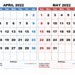 April And May Calendar 2024