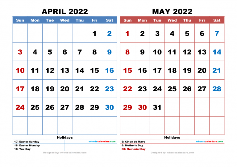 April And May Calendar 2024 2024 Calendar Printable